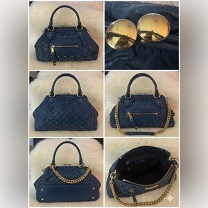 Marc Jacobs Stam Leather Satchel Quilted Satchel Gold Accents